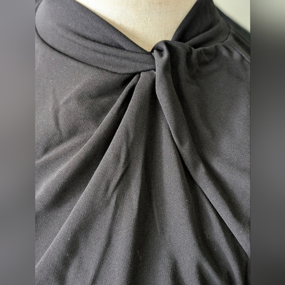 Worthington Women's Size XS Black 3/4 Sleeve Stretchy Mock Twist Neck Top - Picture 5 of 11